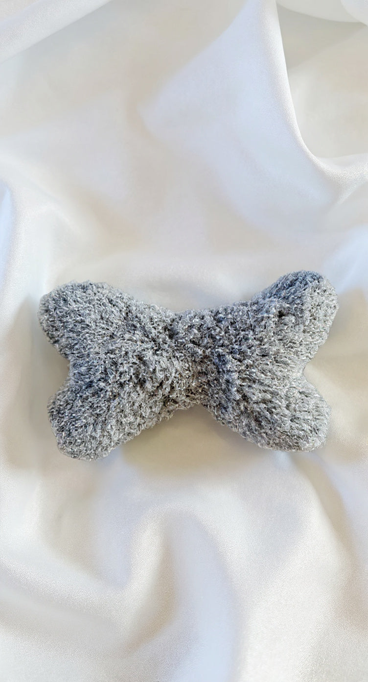 Jouet pour chien en laine naturelle - en forme d'os - Gris anthracite