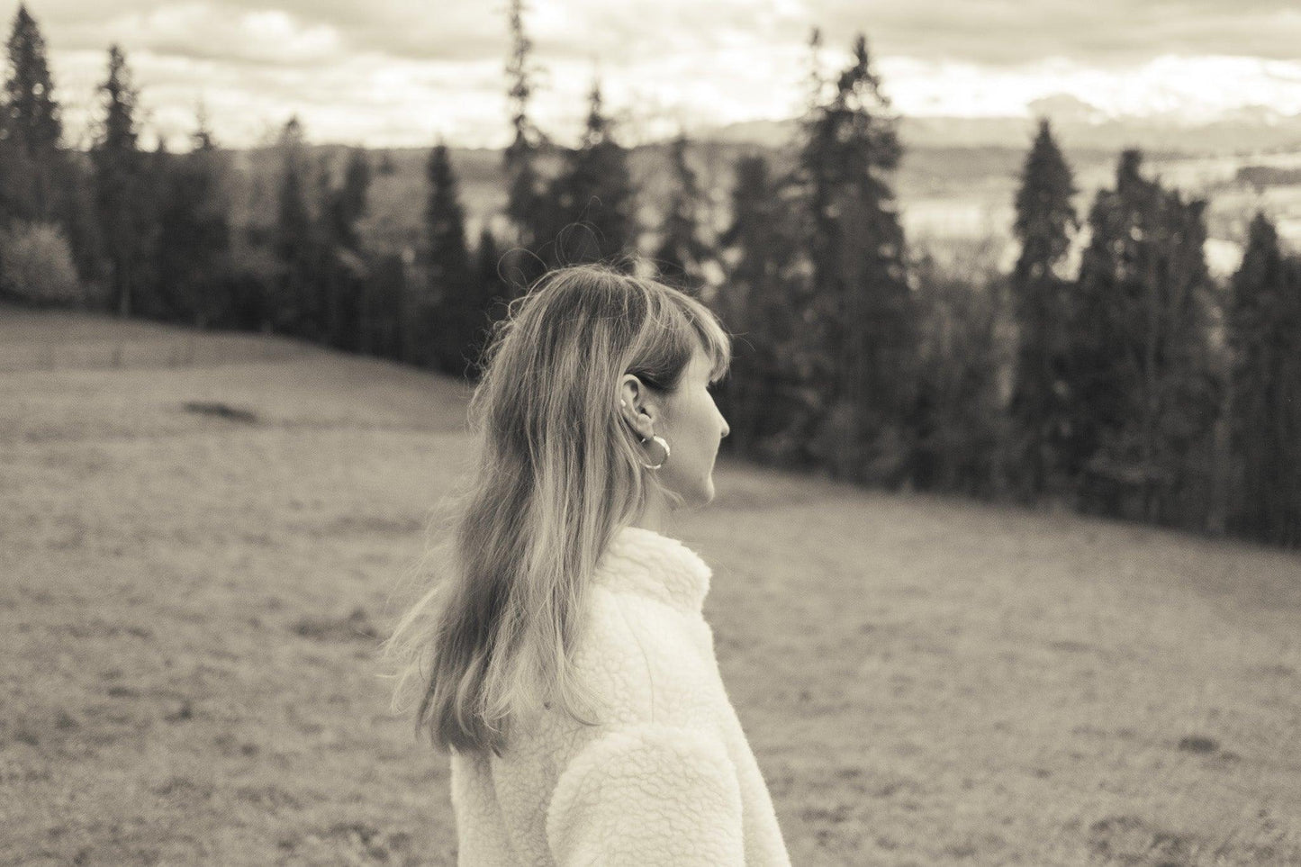 Manteau court en laine naturelle - Blanc