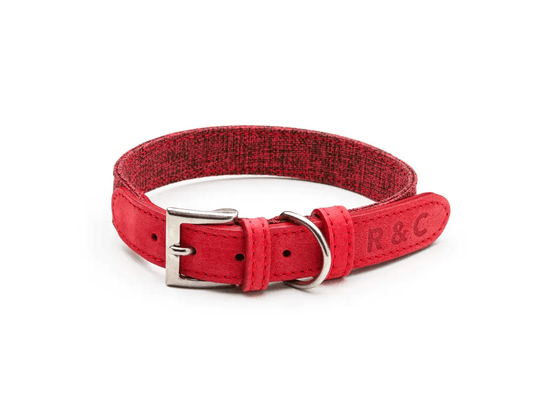 Collier pour chien en tissu et cuir nubuck « Etna »