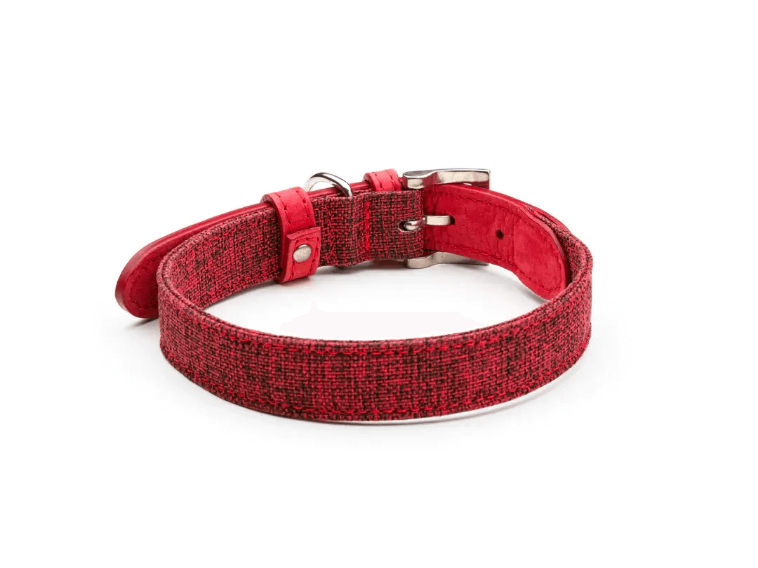 Collier pour chien en tissu et cuir nubuck « Etna »