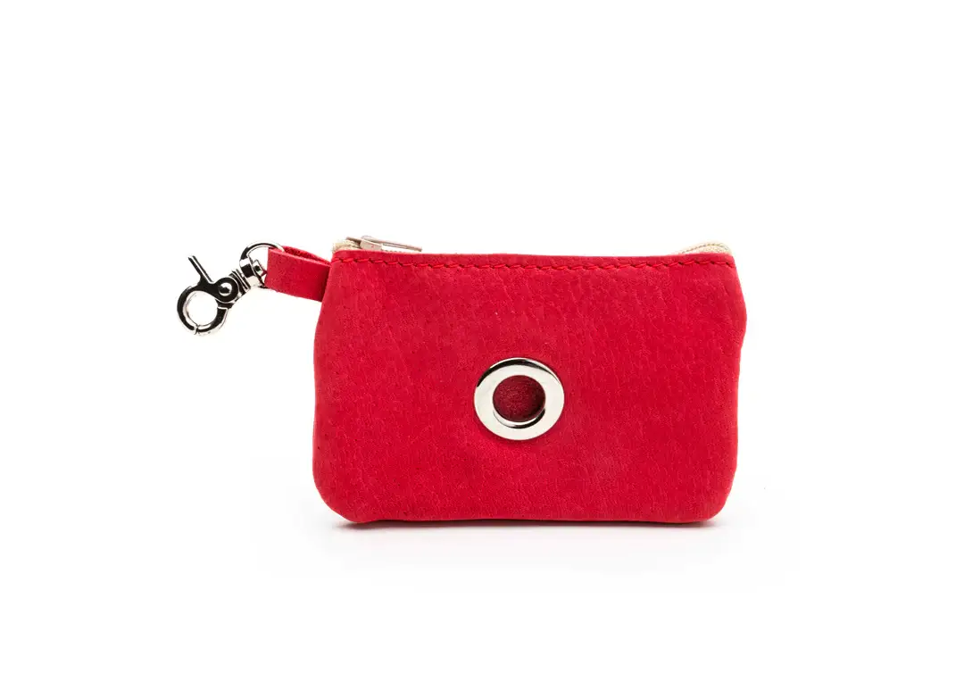 Porte-sacs à déjections en cuir nubuck « Etna »