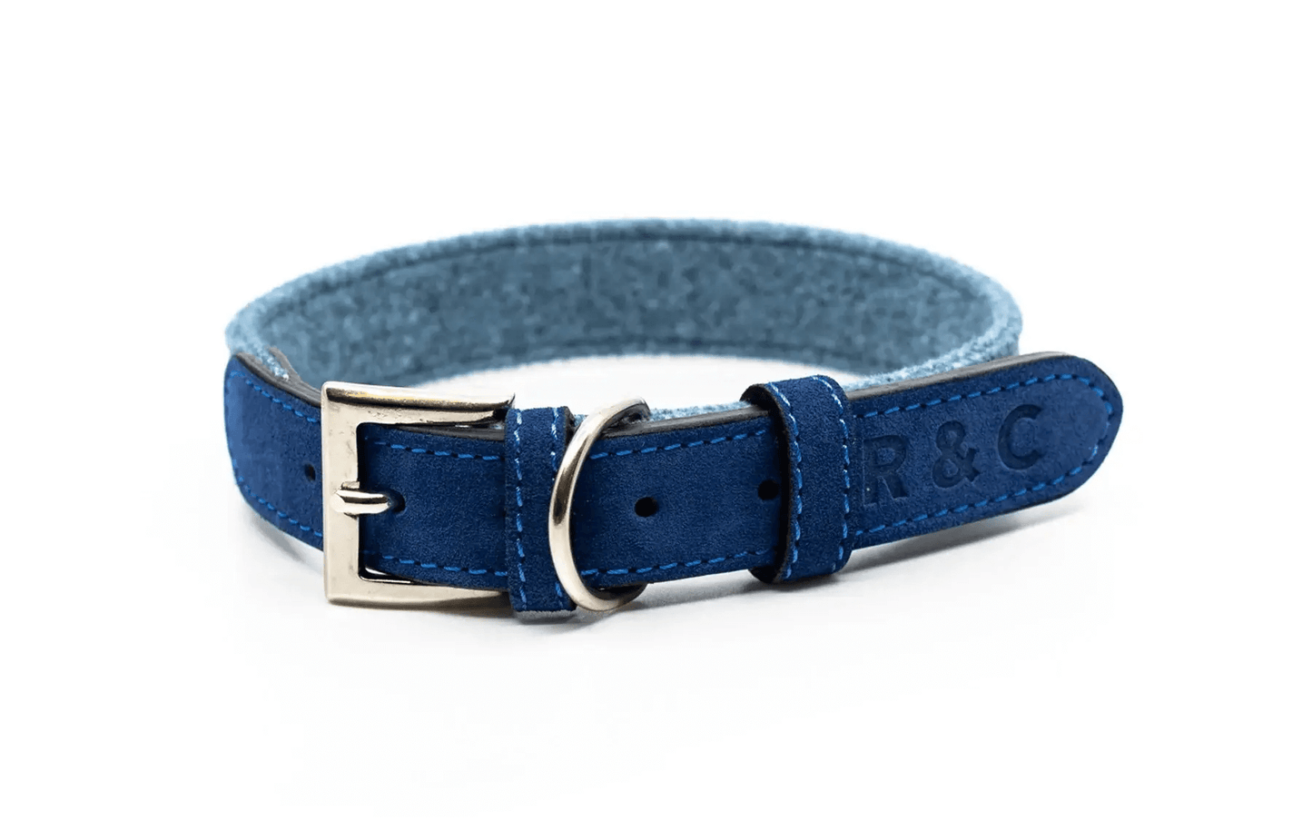 “Rayleigh” Fabric & Leather Dog Collar – by Ralph & Co-0