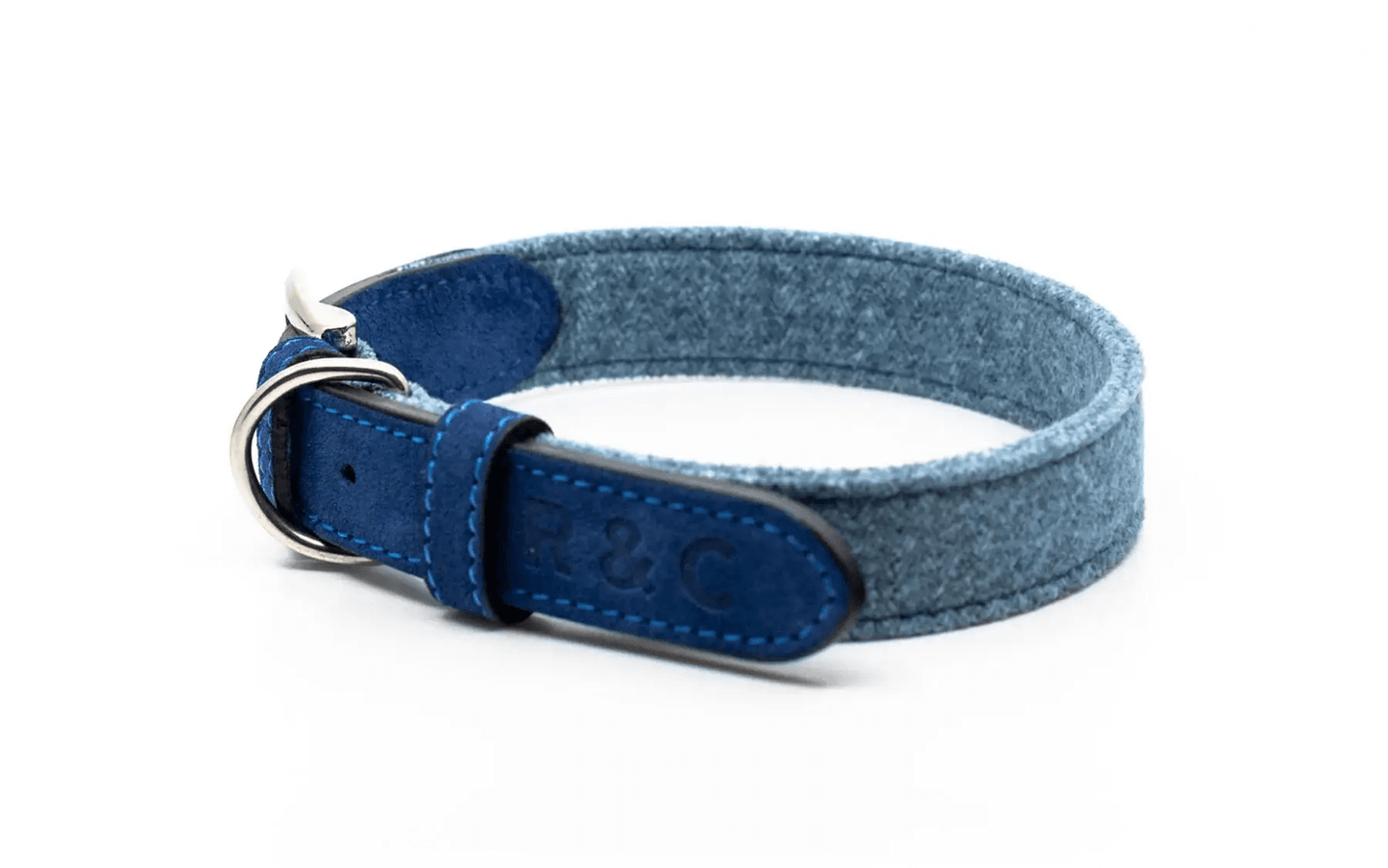 “Rayleigh” Fabric & Leather Dog Collar – by Ralph & Co-3