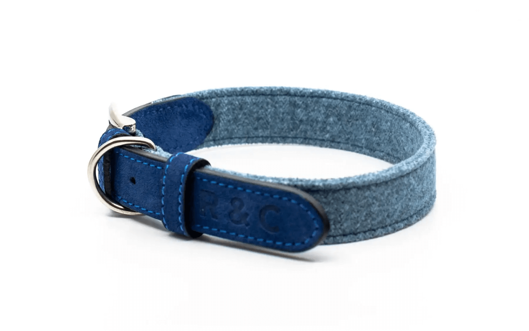 “Rayleigh” Fabric & Leather Dog Collar – by Ralph & Co-3