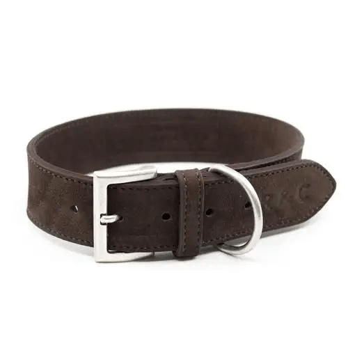 Collier pour chien “Bergamo” en cuir nubuck