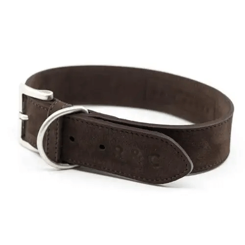 Collier pour chien “Bergamo” en cuir nubuck