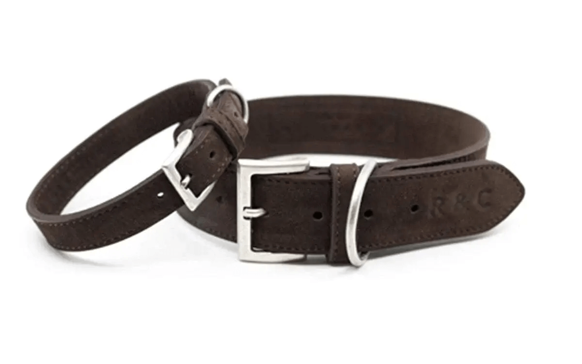 Collier pour chien “Bergamo” en cuir nubuck